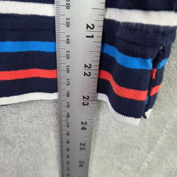 Womens J.Crew Multicolor Striped Cropped Hoodie Shirt Kangaroo Pockets Size L - Picture 6 of 7